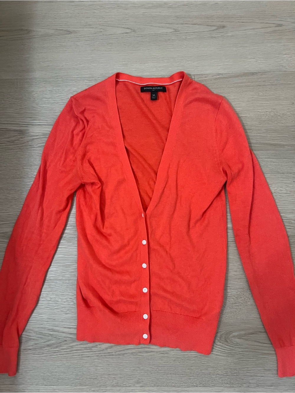 Banana Republic Women's Coral-Orange Lightweight Button Cardigan